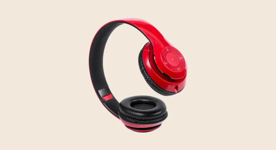 Auriculares personalizados: auriculares de diadema rojos y negros