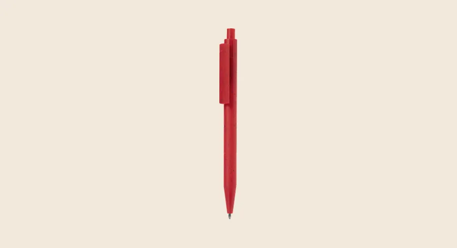Bolígrafos personalizados: bolígrafo de plástico rojo con clip