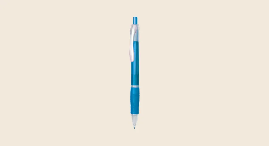 Bolígrafos de plástico personalizados: bolígrafo de plástico azul turquesa