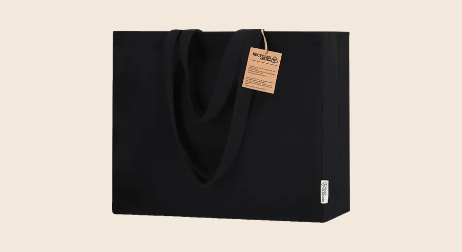 Bolsas de lona personalizadas: bolsa de lona negra con asas largas