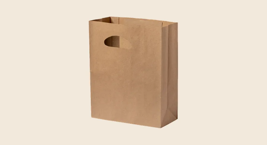Bolsas de papel personalizadas: bolsa de papel kraft con asas troqueladas