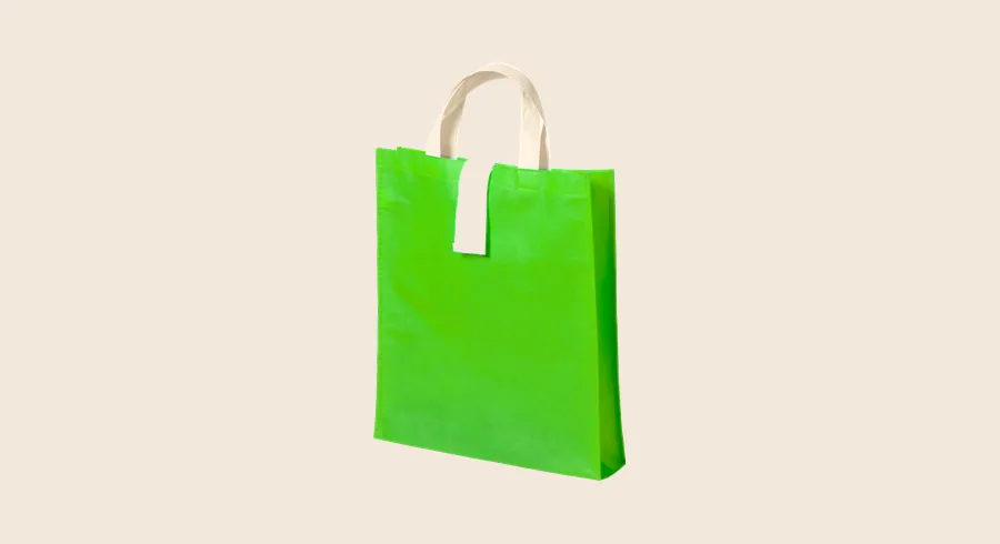 Bolsas plegables personalizadas: bolsa plegable verde con asas largas