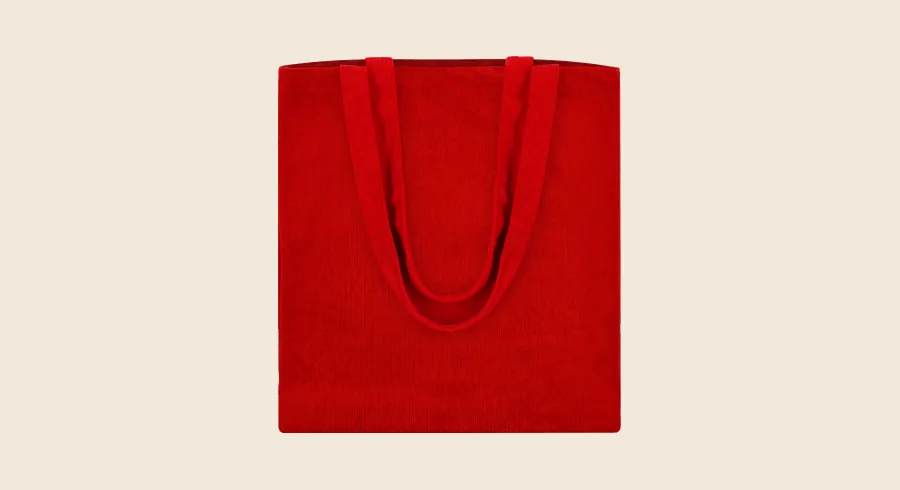 Bolsas de tela personalizadas: bolsa de tela roja con asas largas