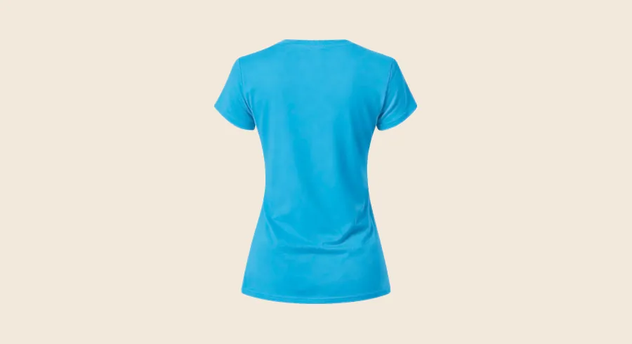 Camisetas de mujer personalizadas: camiseta de mujer azul turquesa de manga corta