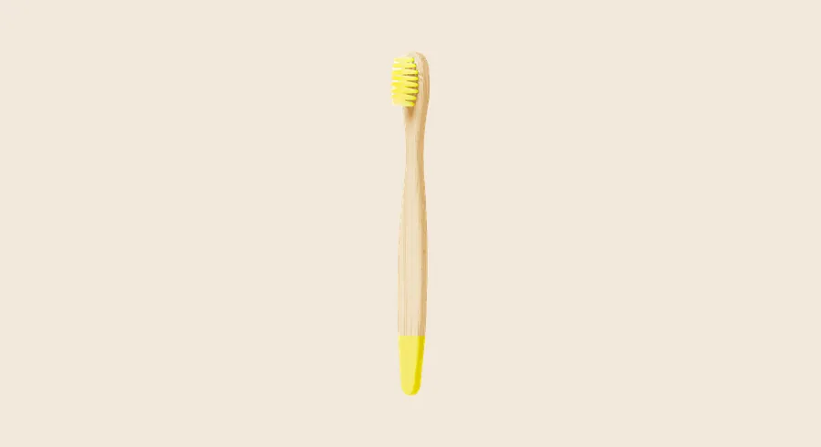 Cepillos de dientes personalizados: cepillo de dientes de bambú con cerdas amarillas