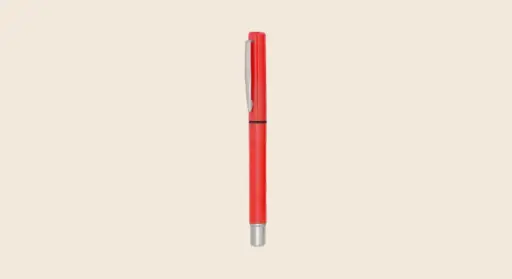 Escritura: bolígrafo roller rojo metálico