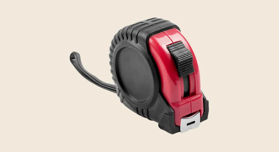 Flexómetros personalizados: cinta métrica roja y negra