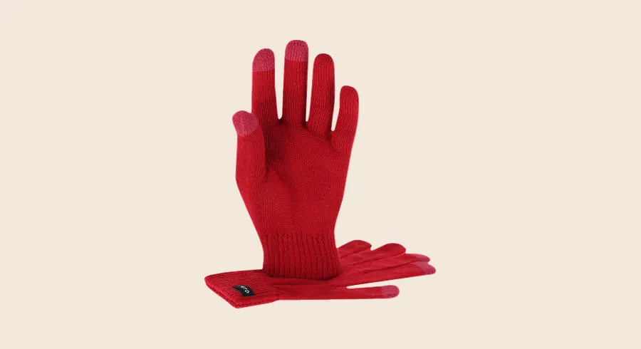 Guantes personalizados: guantes táctiles rojos de punto