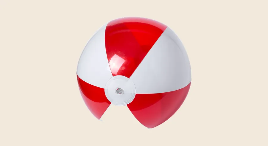 Hinchables personalizados: balón hinchable de playa rojo y blanco