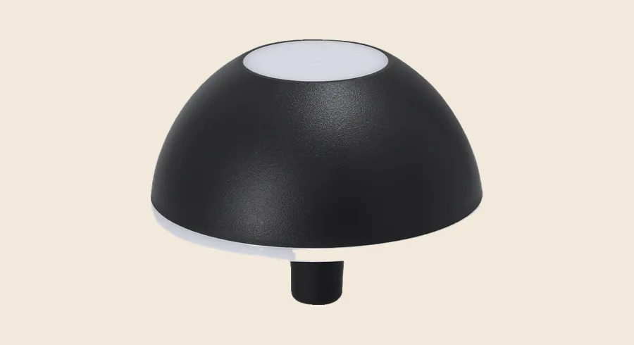 Lámparas personalizadas: lámpara de sobremesa negra tipo cúpula