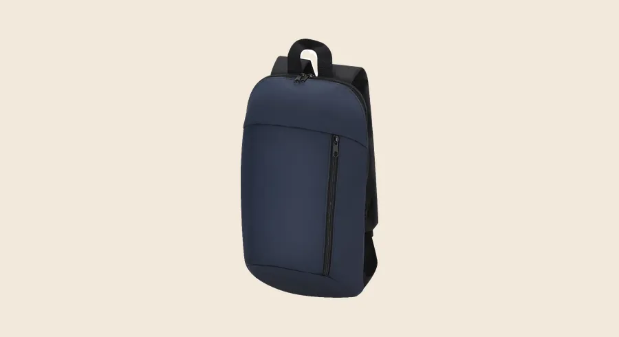 Mochilas personalizadas: mochila azul marino con bolsillo frontal
