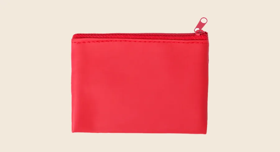 Monederos personalizados: monedero rojo con cremallera