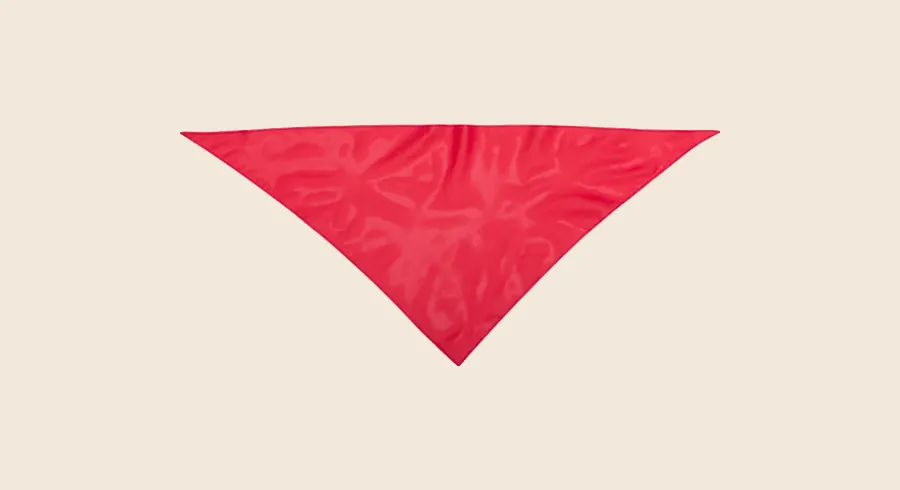 Pañuelos para fiestas personalizados: pañoleta triangular roja de poliéster