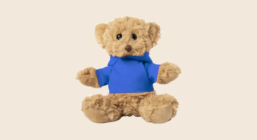 Peluches personalizados: oso de peluche marrón con camiseta azul