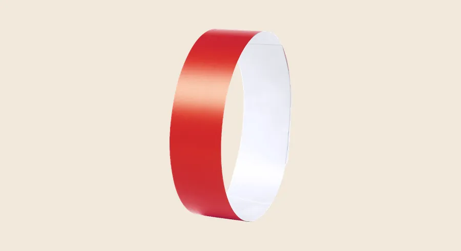 Pulseras festival personalizadas: pulsera de acceso roja de fibra sintética con cierre adhesivo