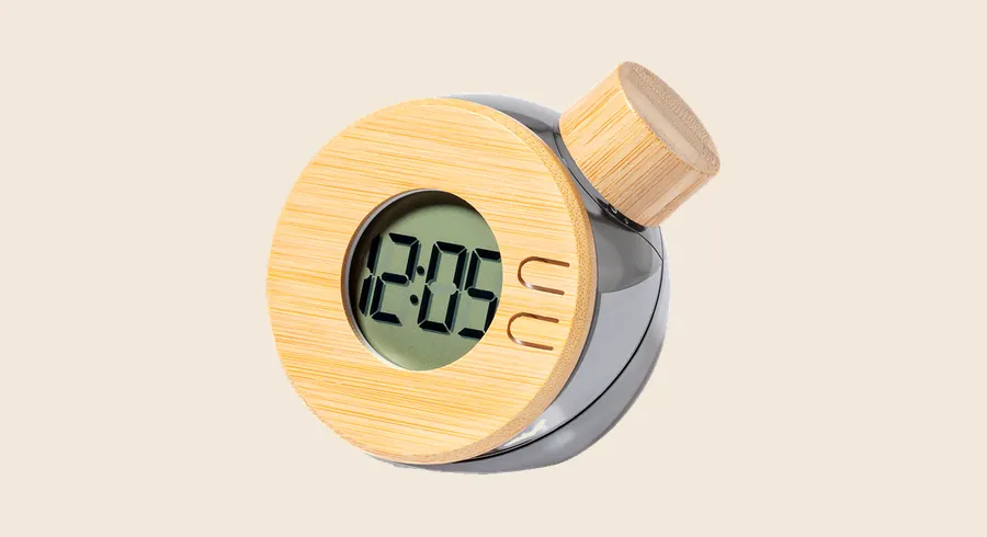 Regalos de aniversario de empresa: reloj de mesa de bambú y acero
