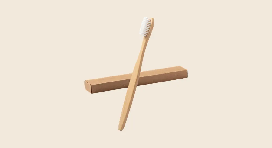 Merchandising para clínicas dentales: cepillo de dientes de bambú con caja individual de cartón