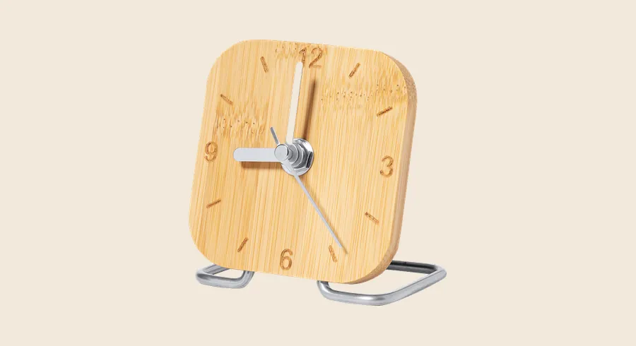 Relojes de mesa personalizados: reloj de mesa de bambú