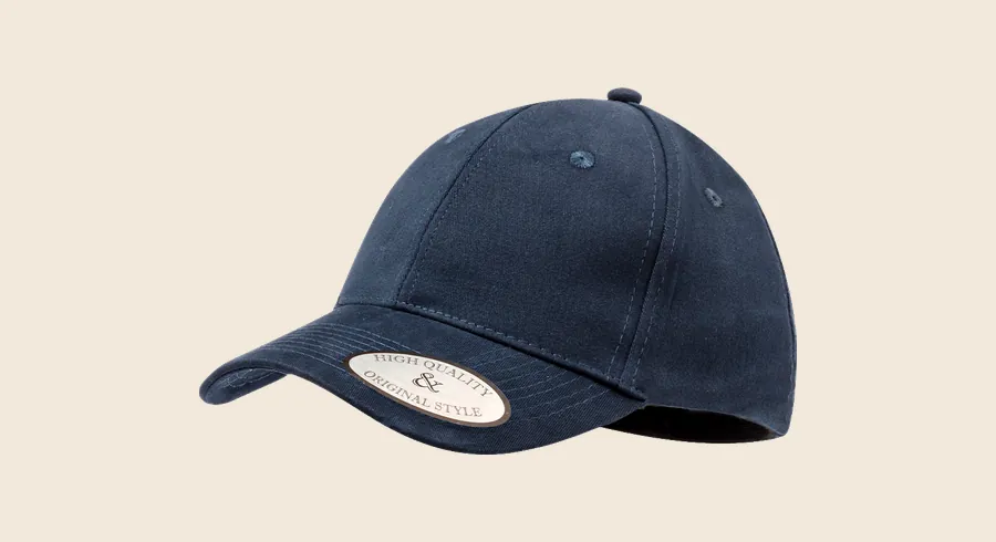 Ropa personalizada para startups: gorra azul marino de seis paneles