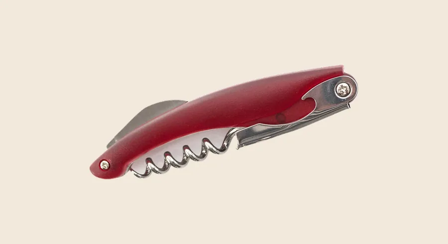 Sacacorchos personalizados: sacacorchos de sumiller rojo plegable