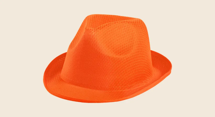 Sombreros personalizados: sombrero fedora naranja de ala corta