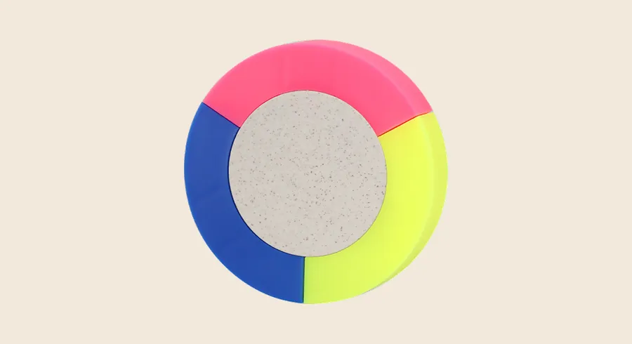 Subrayadores personalizados: subrayador redondo de tres colores