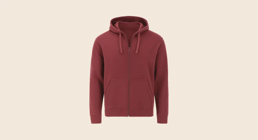 Sudaderas con capucha personalizadas: sudadera con capucha granate y cremallera