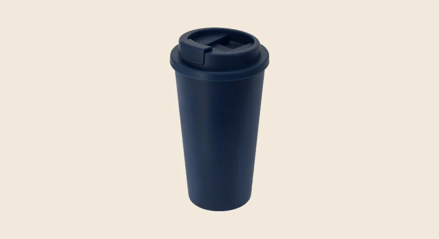 Vasos personalizados: vaso térmico azul marino con tapa